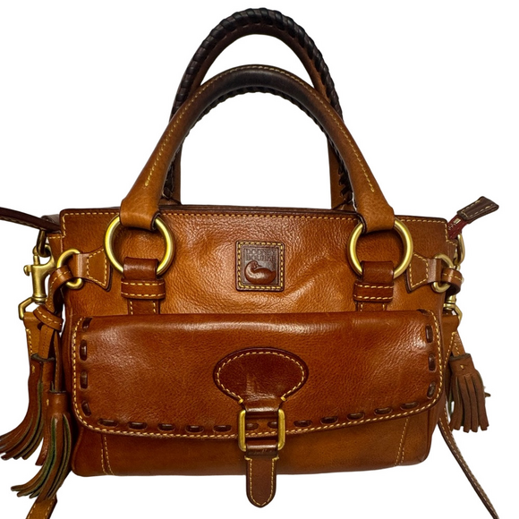Dooney & Bourke Vintage Florentine Medium Tassel Pocket Satchel Two-Way Bag - Picture 1 of 15